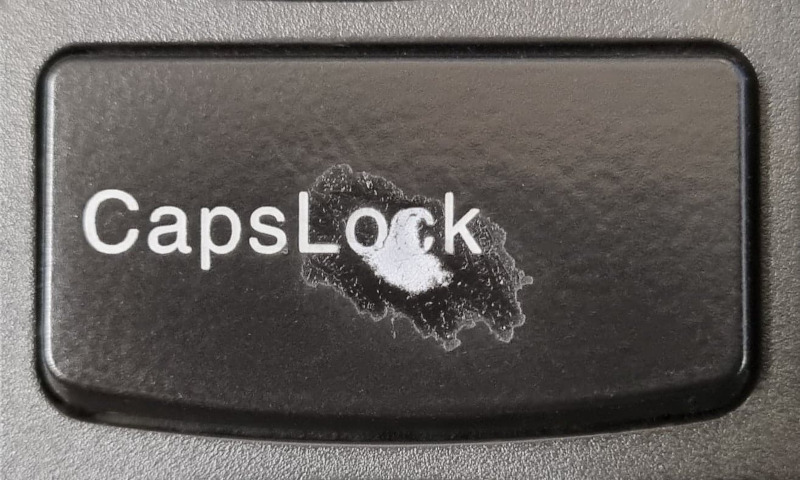 My well-worn CapsLock-Extend key